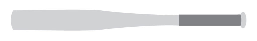 illustration of a one piece baseball bat