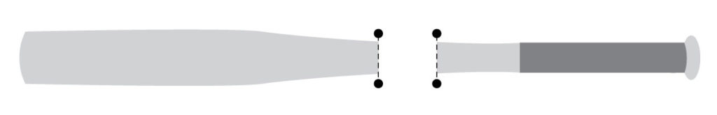 illustration of a two piece baseball bat