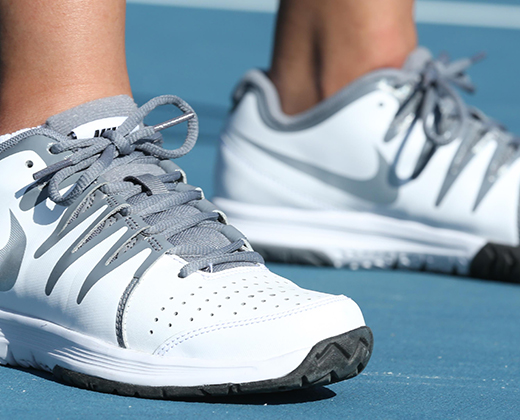 on tennis shoe