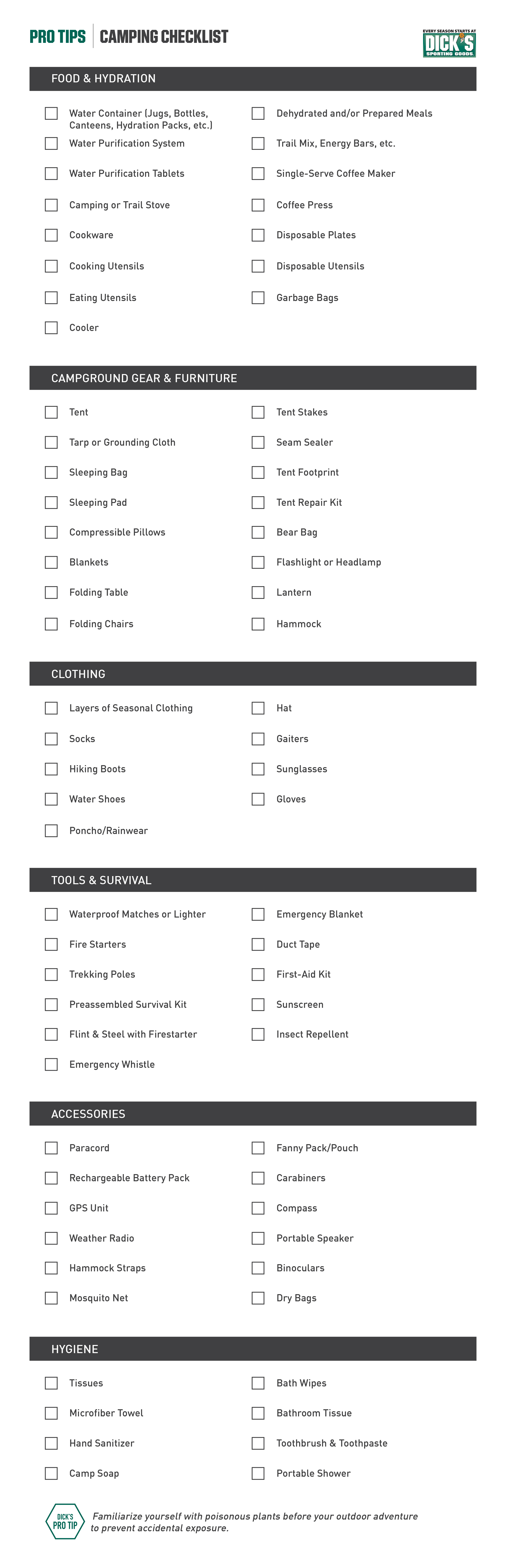 survival gear checklist