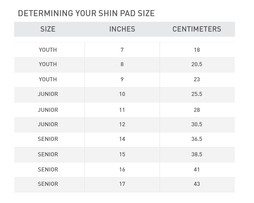 hockey shin pads size