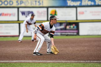 playing third base