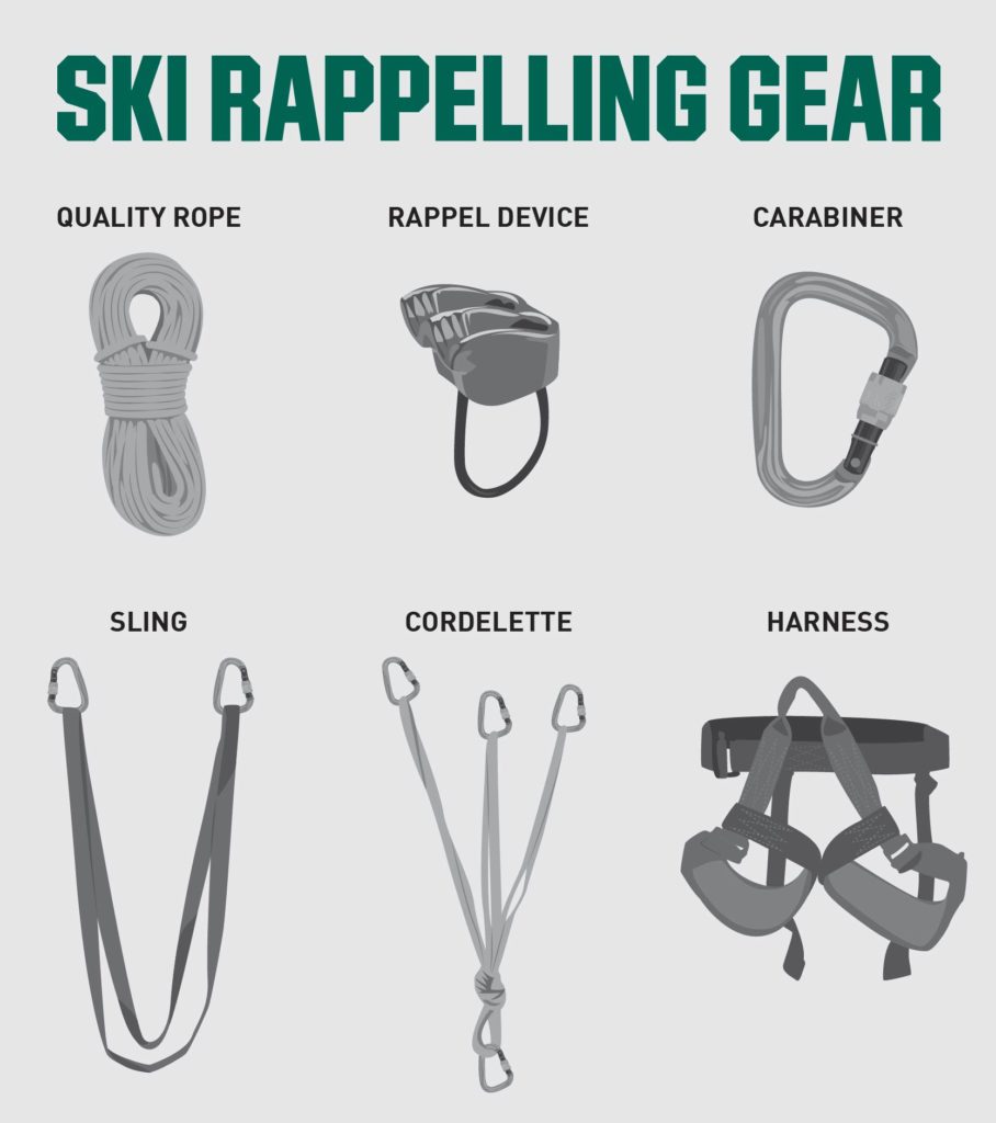 ski rappelling gear
