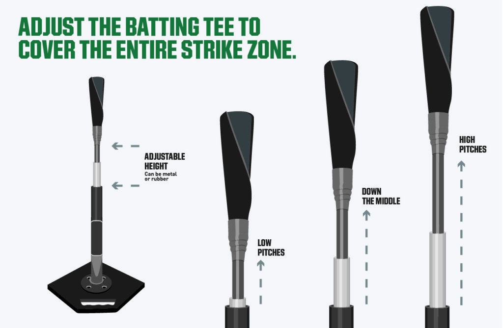 batting tee adjustable height