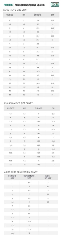 asics compared to nike size