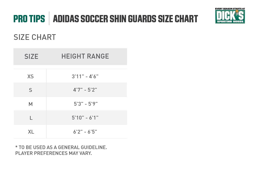 adidas® Soccer Shin Guards Size Chart | PRO TIPS by DICK'S Sporting Goods