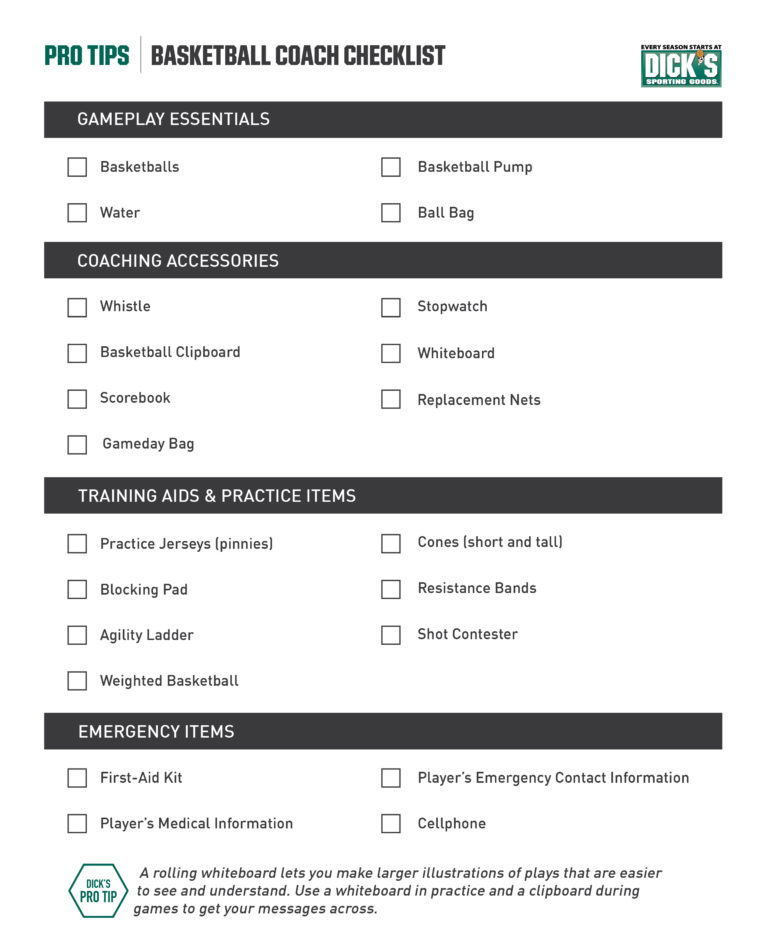 Basketball Coach Checklist PRO TIPS by DICK'S Sporting Goods