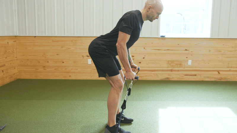 Man Doing Bent Over Rows With Resistance Band
