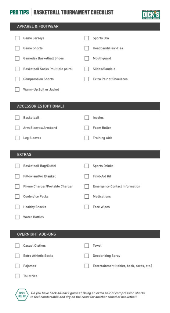 Basketball Tournament Checklist | PRO TIPS by DICK'S Sporting Goods