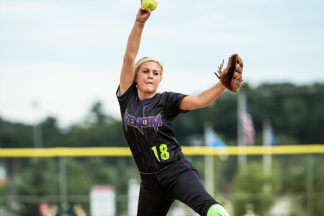 Softball Pitcher Throwing Softball